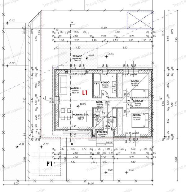 #7688 Nappali + 2 szobás ház 