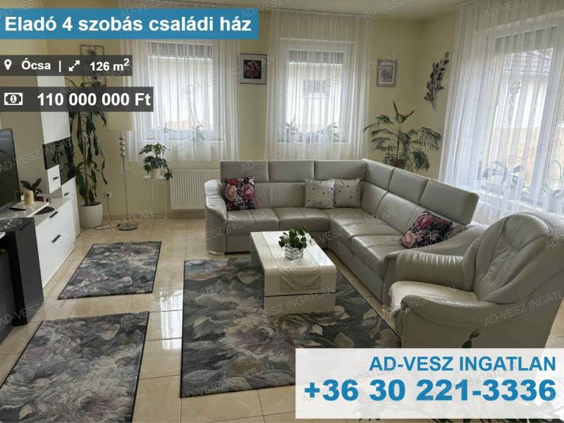 #4275 Ócsán 4 szobás, önálló családi ház eladó