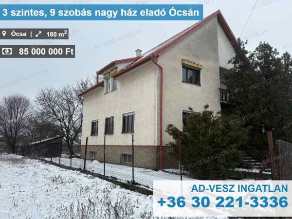 #6689 3 szintes, 9 szobás nagy ház eladó Ócsán